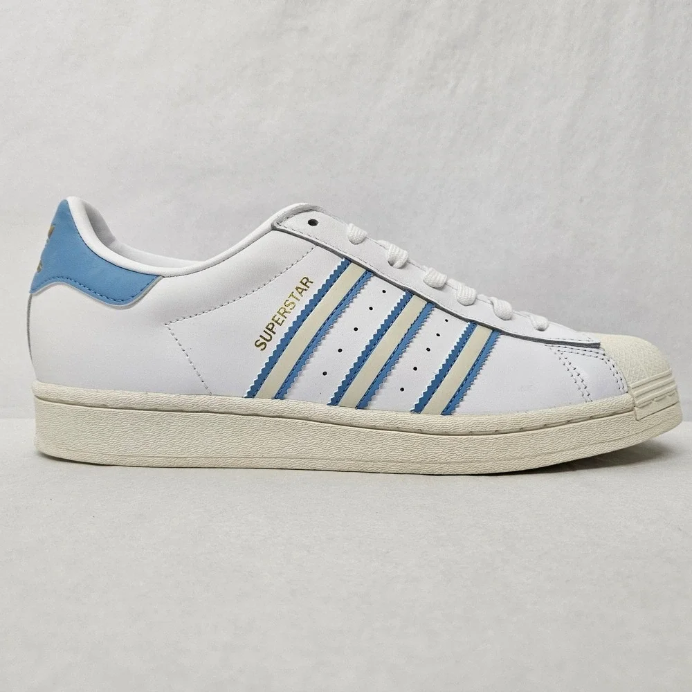 Adidas Superstar Casual Sneakers GX9876‎ White Light Blue Men's Size 9